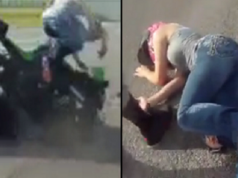 woman severs foot in motorbike crash