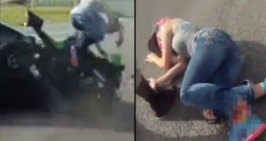 woman severs foot in motorbike crash