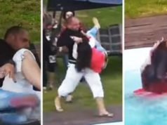 Man Throws Angry Woman In Pool